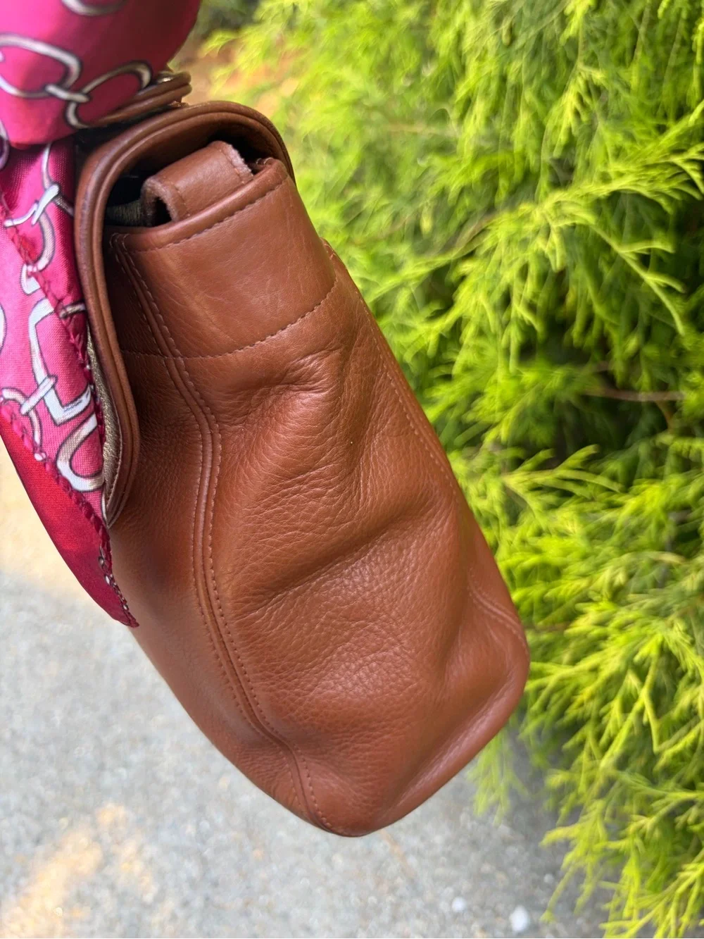 Vintage Coach SoHo Handle Bag 9951 British Tan with Scarf